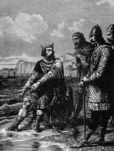 Canute rebukes courtiers